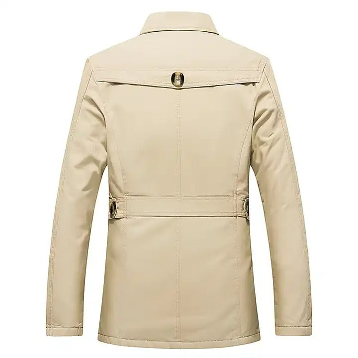 Herrenjacke Warmer Winter Trenchcoat Business Casual Smart Button Windbreaker Blazer