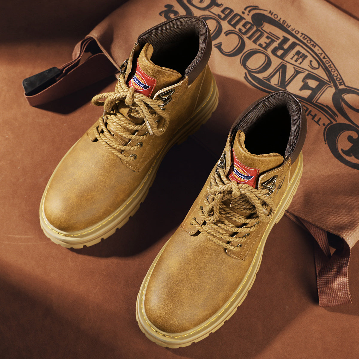 Herren-Lederstiefel im britischen Stil, High-Top-Arbeitskleidung, Freizeitschuhe | 6005