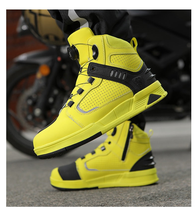 Atmungsaktive Motorradstiefel aus Leder, sturzsichere Straßenrenn- und Parkour-Reitschuhe | 229