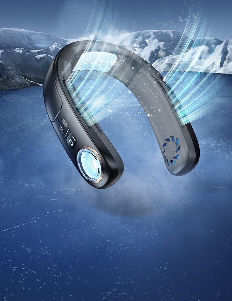 Intelligente Digitalanzeige Sommer-Nackenventilator USB-Handheld Leise Multifunktionale Mini-Klimaanlage ohne Flügel | WY-F21