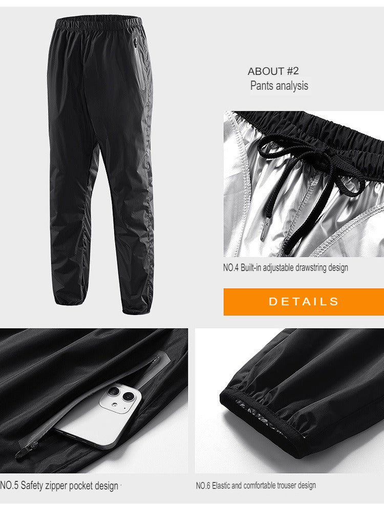Herren Laufpullover Zweiteiliges Set Gewichtsverlust Kontrolle Körperfett Sauna Schwitzanzug | YJ9681