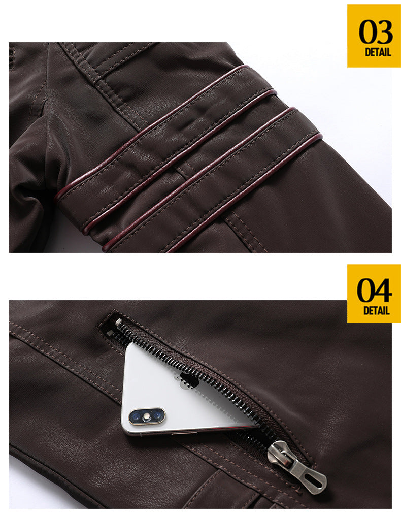 Herren PU-gebürstete weiche Wildlederjacke, modischer Blazer mit mehreren Stickereien | 8809