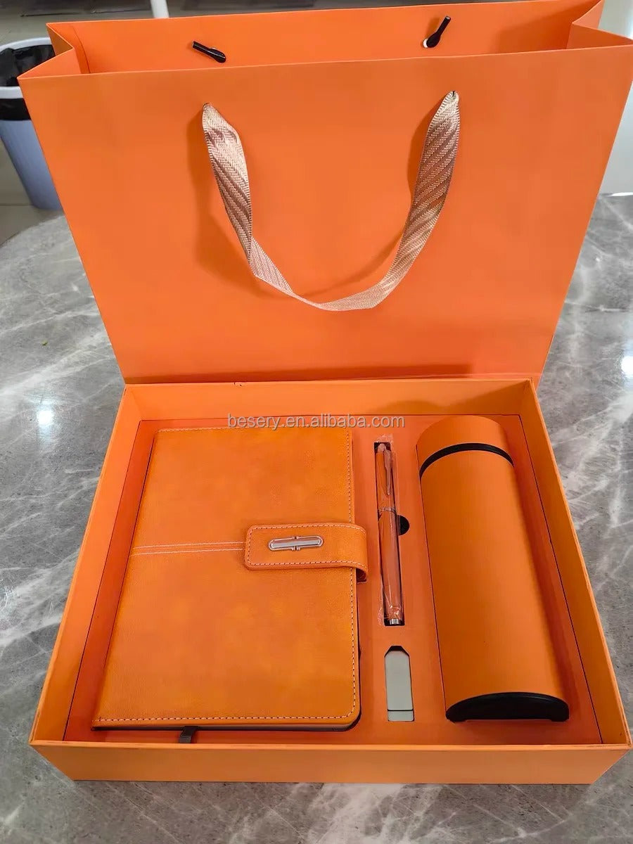 Premium A5 Notizbuch Geschenkset mit Stift USB-Stick & Thermobecher Geschenkset | 11111