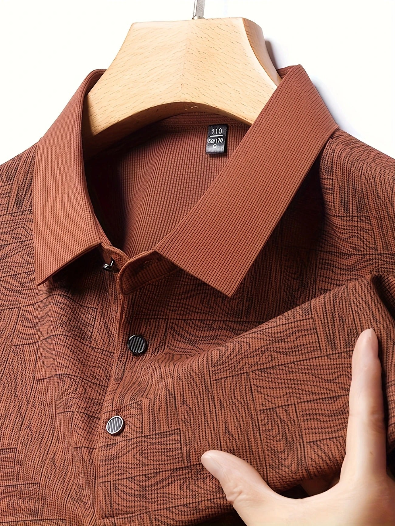 Leichtes Sommer-Golfhemd für Herren, lässiges Button-Up-Kurzarmhemd | Q135