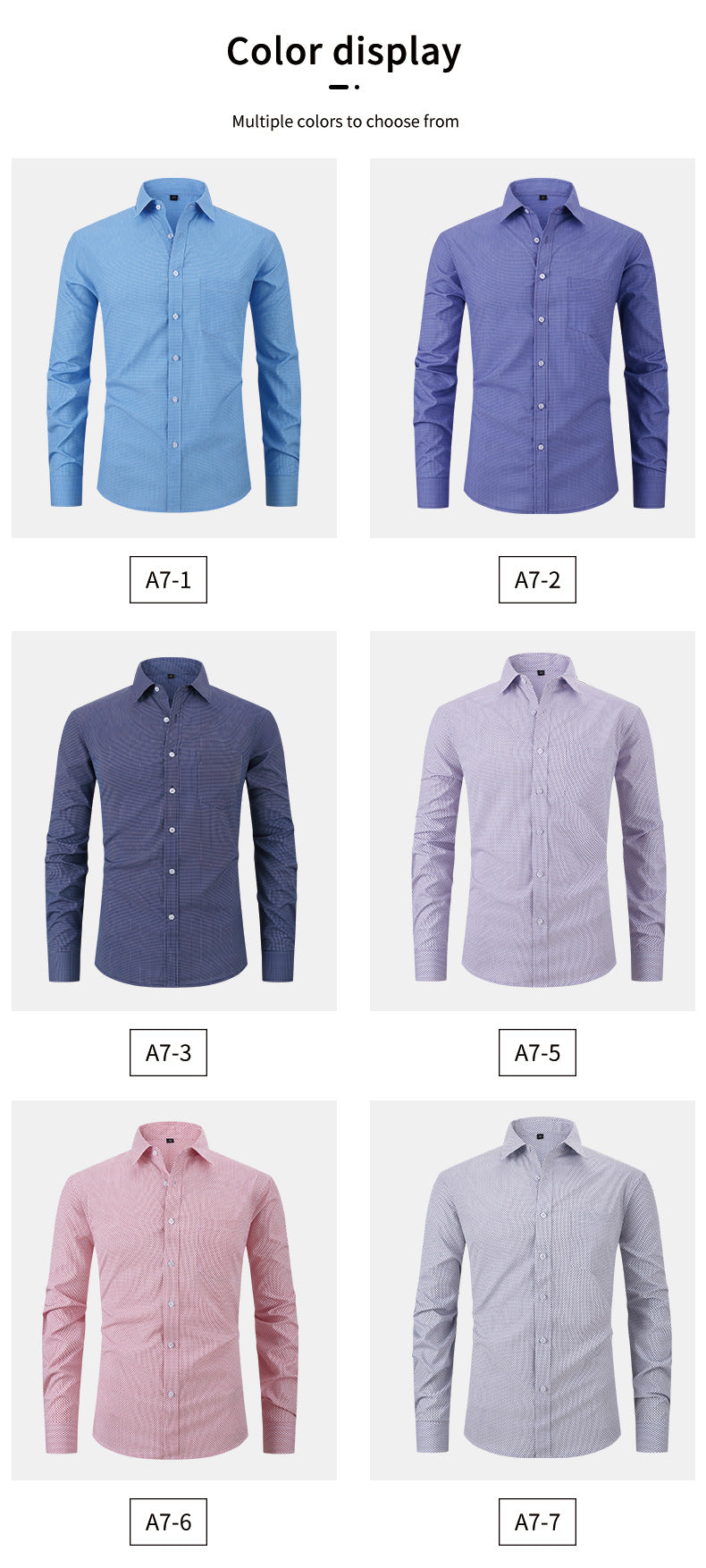 Herrenhemden Langarm Elastisch Falten Formelle Business Camisas Shirts | A7
