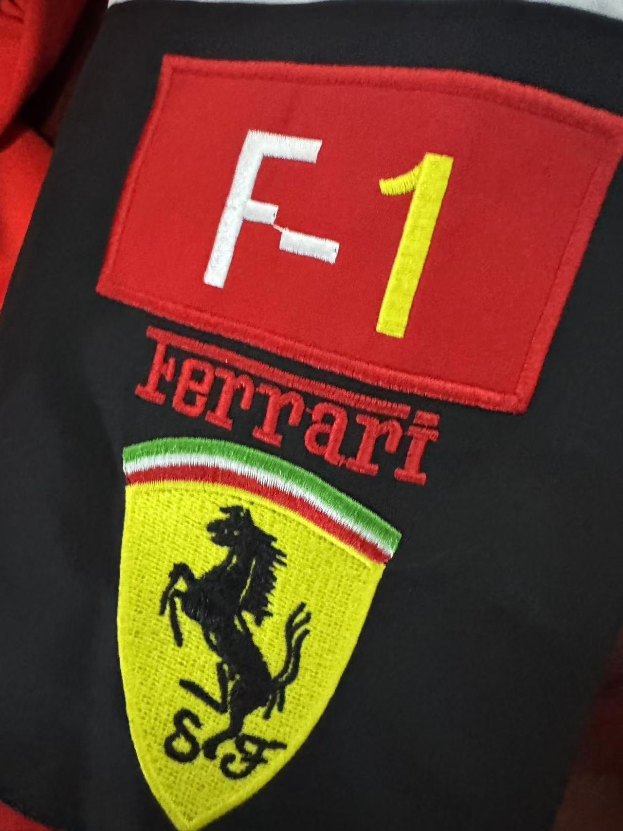 F1 Ferrari bestickte Rennanzugjacke im Retro-Stil, Motorradjacke für Frühling und Herbst | AL776286320703