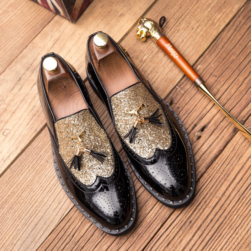 Elegante Herrenschuhe aus echtem Leder im Brautdesign
