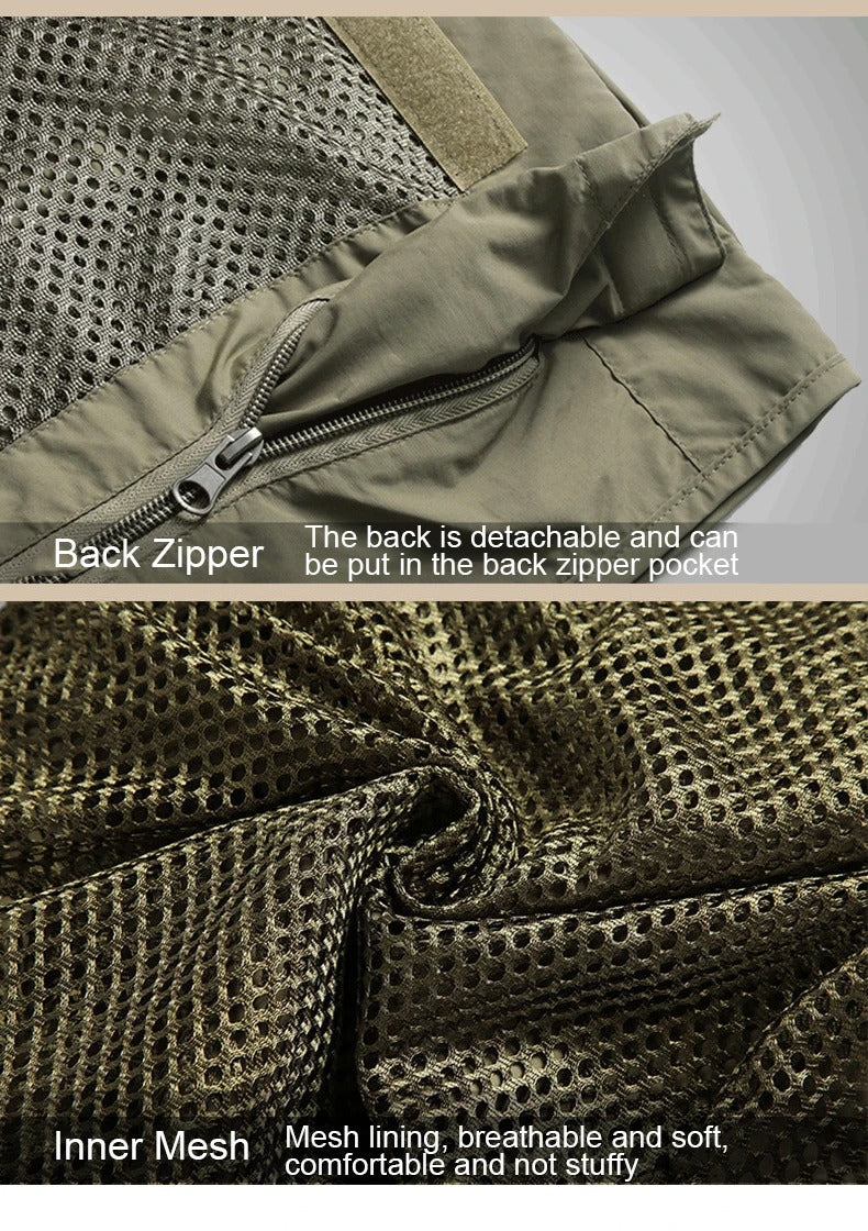 Herren Multi Taschen Cargo Weste Angeln Pullover Für Klettern Camping Wandern Sommer Weste Top