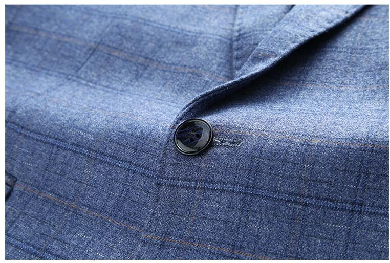Dreiteiliger Anzug im britischen Stil für Herren, Business Casual, kariert, für Bräutigam und Hochzeitskleid, schmale Anzüge | 6835