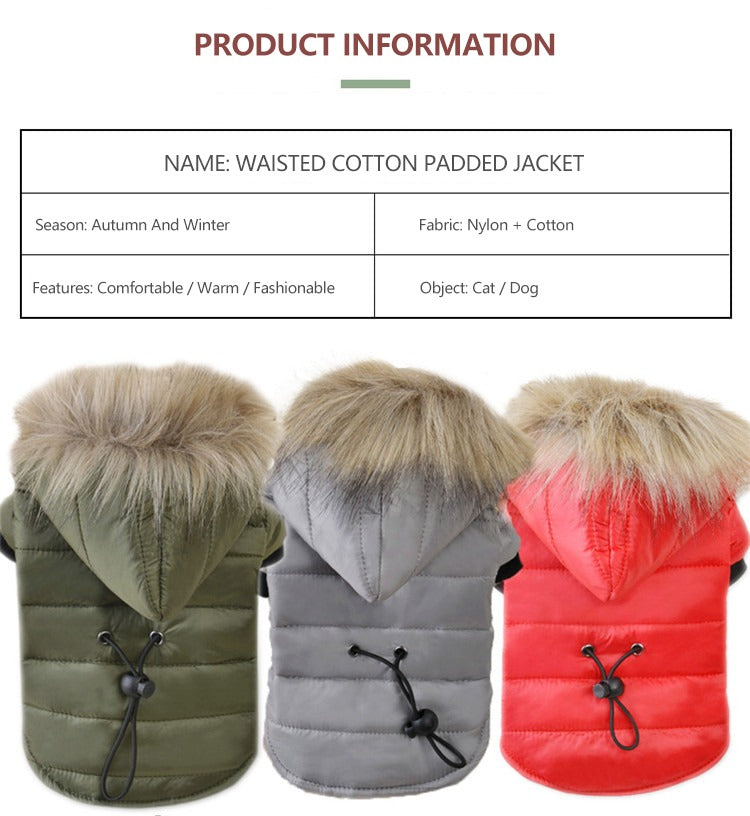 Haustierkleidung Winter Puffermantel Luxus Baumwolle Leichte warme Daunenjacke Hund Zweibein Baumwollanzug Haustierkleidung |
