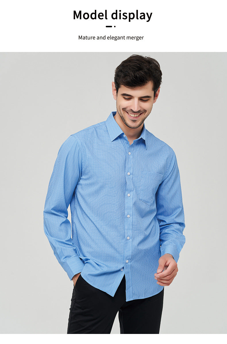 Herrenhemden Langarm Elastisch Falten Formelle Business Camisas Shirts | A7