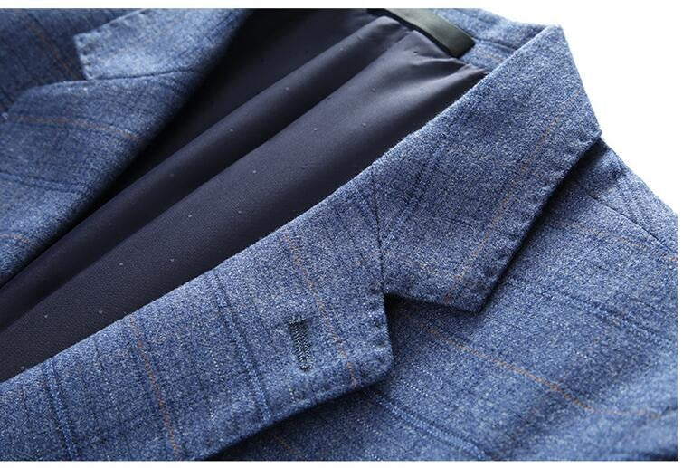 Dreiteiliger Anzug im britischen Stil für Herren, Business Casual, kariert, für Bräutigam und Hochzeitskleid, schmale Anzüge | 6835