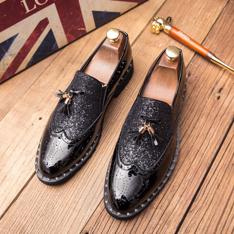 Elegante Herrenschuhe aus echtem Leder im Brautdesign