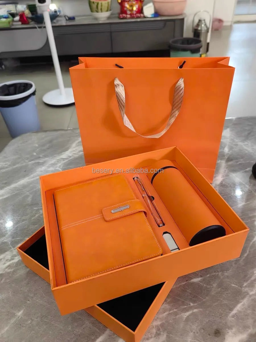Premium A5 Notizbuch Geschenkset mit Stift USB-Stick & Thermobecher Geschenkset | 11111