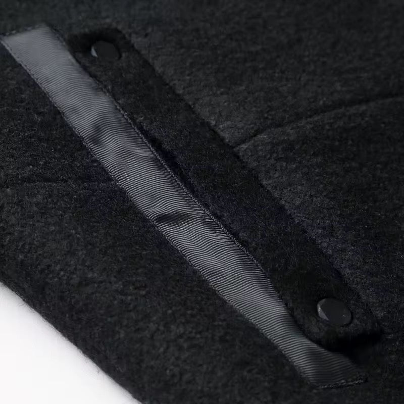 Herren Premium End Wollmischung Trenchcoat Reißverschluss Kapuze Mittellanger Mantel