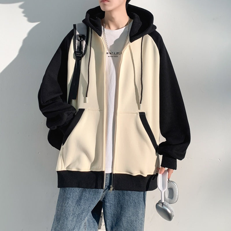 Lässige Strickjacke mit Reißverschluss für Herren, gewebtes Sport-Hoodie-Sweatshirt | JQN-3243