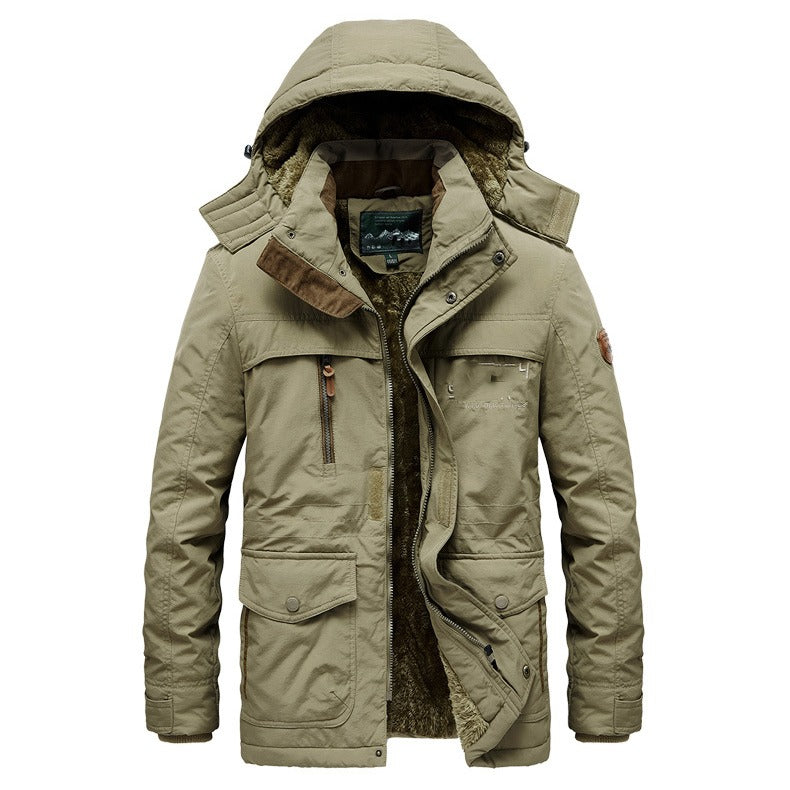 Gepolsterte Parkajacke für Herren im Freien, dicke, warme Winterjacke aus Wolle, Oberbekleidung, Windjacke, Parka-Mäntel | 1133