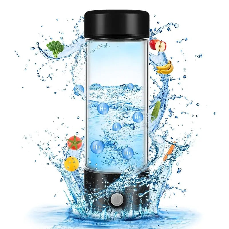 Wasserstoff-Wasserflasche – Per USB wiederaufladbar und tragbar mit Edelstahlverschluss. Verwandelt normales Wasser in wasserstoffreiche Flüssigkeit | TQ-08