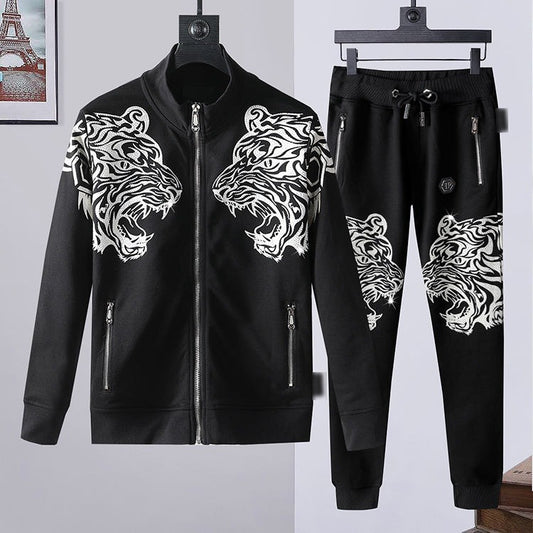 Herren Winter Stehkragen Freizeitanzug Reißverschluss Trendy Hot Diamond 3D Modeanzug | 895