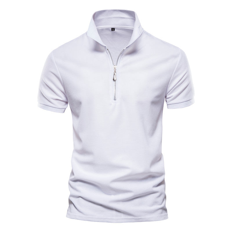Herrenmode, lässig, einfarbig, kurzärmelig, hochwertiges, schmales Polo-T-Shirt | PL05