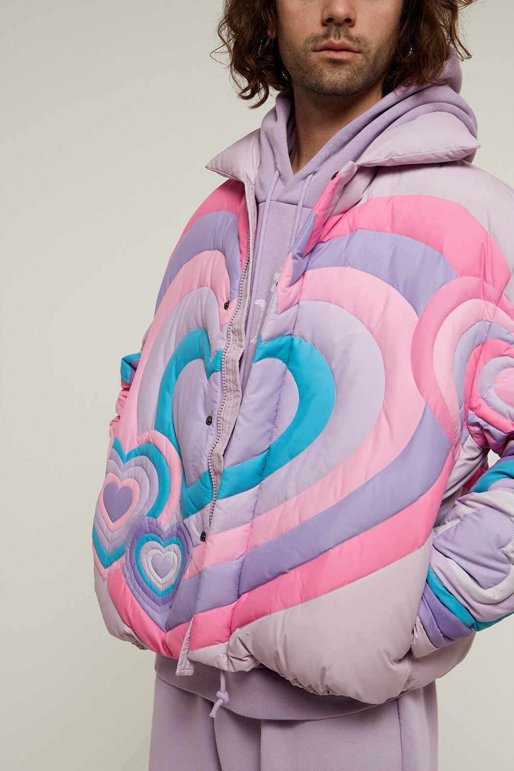 Herrenmode Rainbow Love Reißverschluss Parka Jacken Winter warme Mäntel | G0622