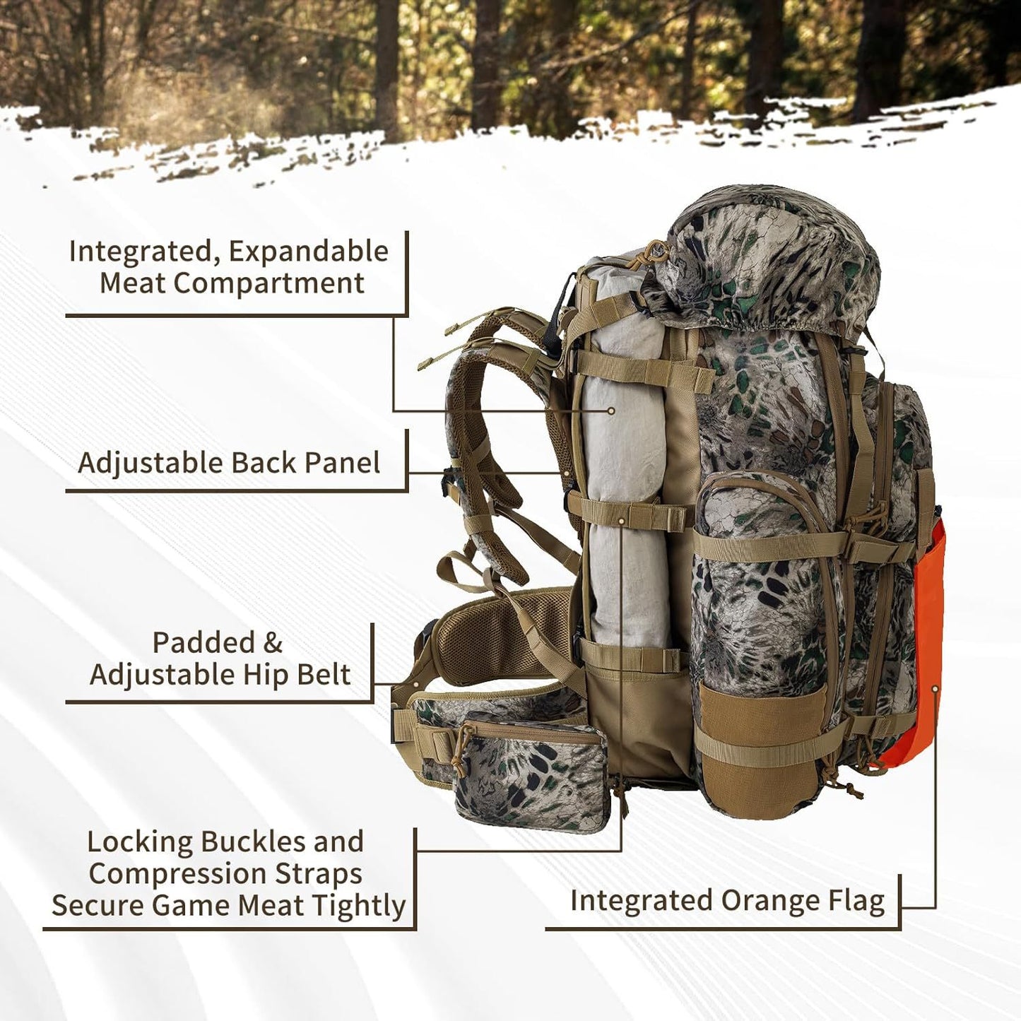 Kane 3D Tactical Jagdrucksack – Große multifunktionale Outdoor-Tasche | HUNT01