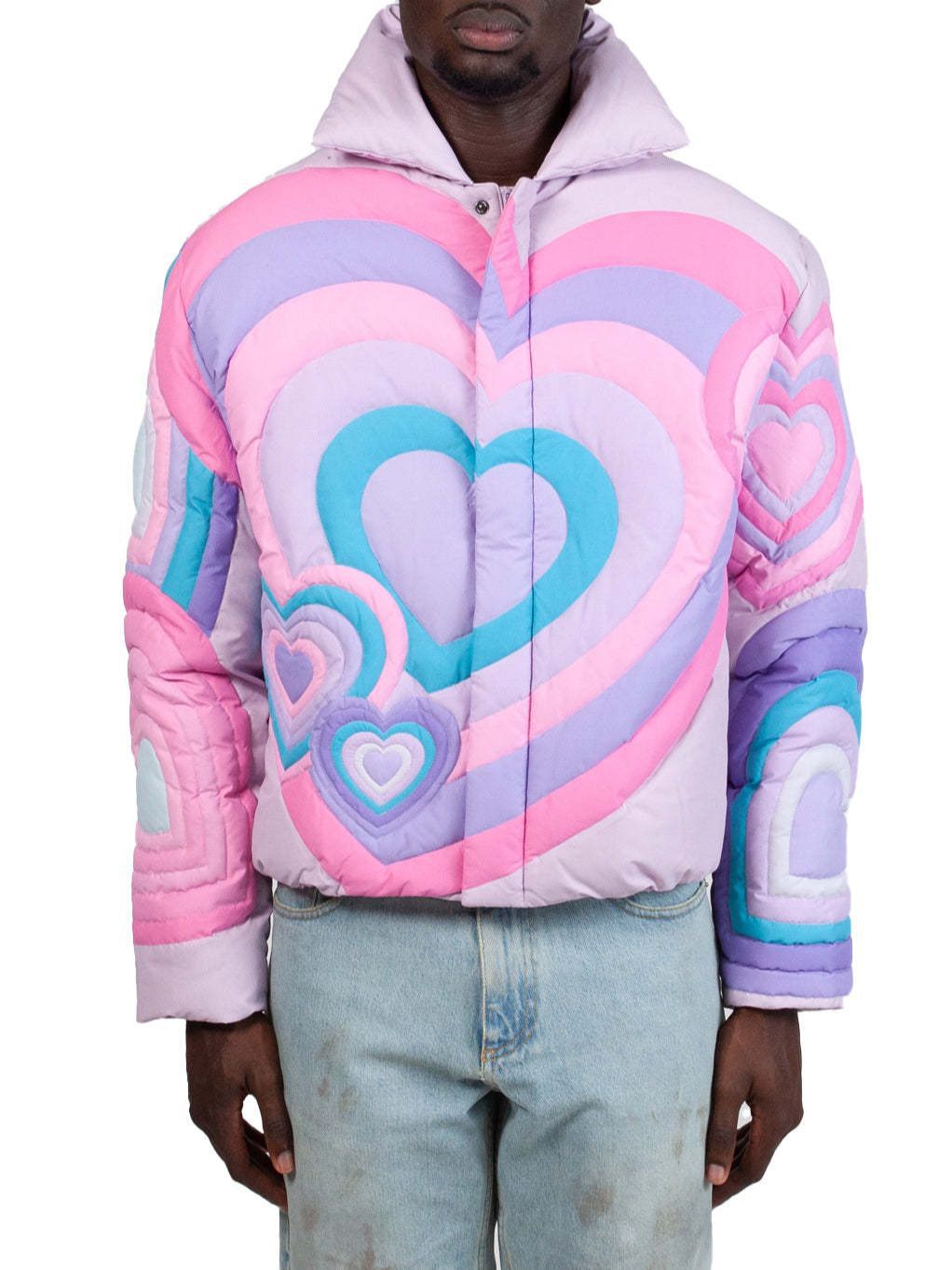 Herrenmode Rainbow Love Reißverschluss Parka Jacken Winter warme Mäntel | G0622