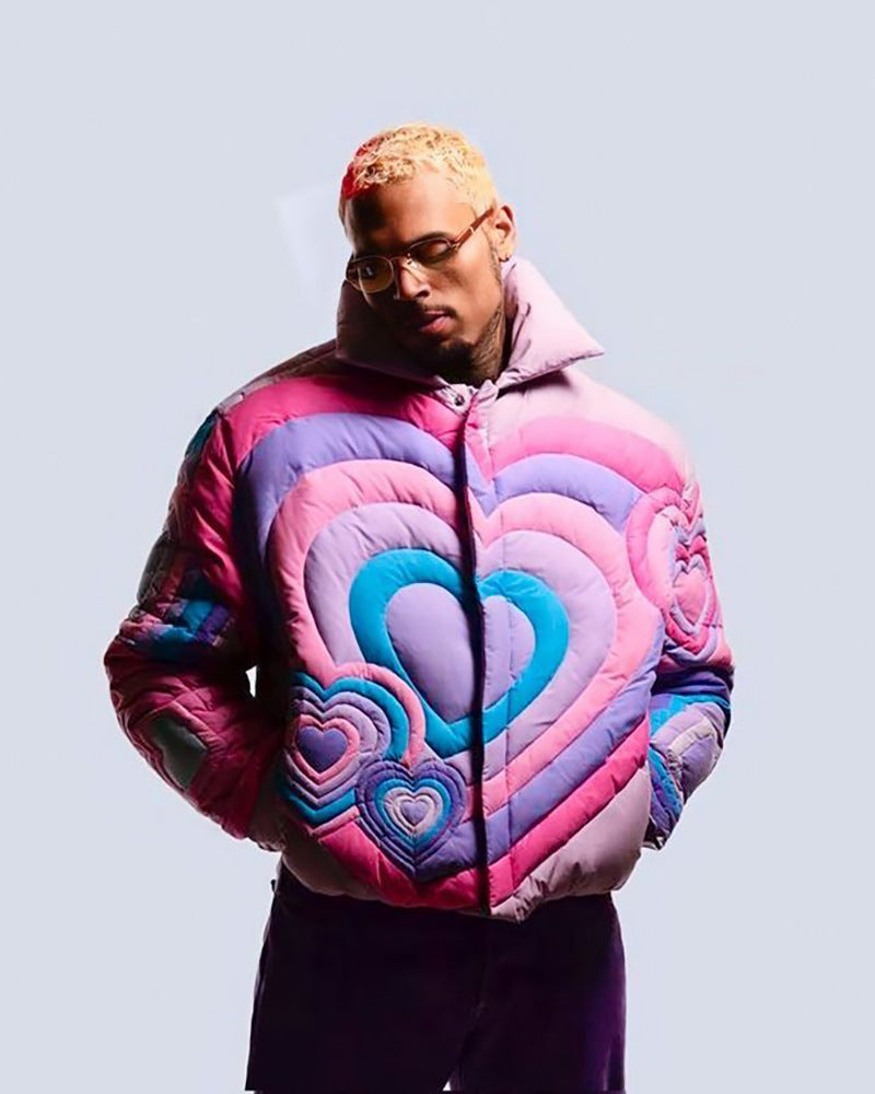 Herrenmode Rainbow Love Reißverschluss Parka Jacken Winter warme Mäntel | G0622
