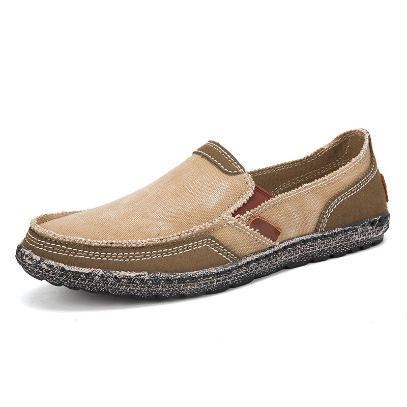 Herren Slipper aus gewaschenem Canvas | Atmungsaktiv, rutschfest, klassischer Deck-Stil | 8806