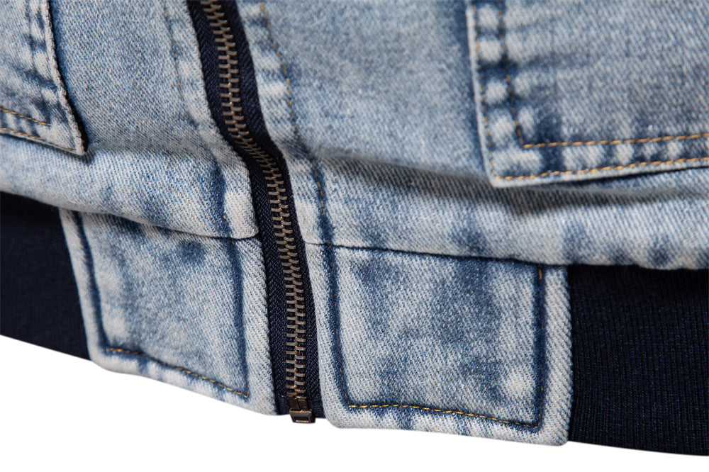 Herren Winter Verdicken Revers Jeansjacke Mantel Langarm Casual Splicing Tops | JK258