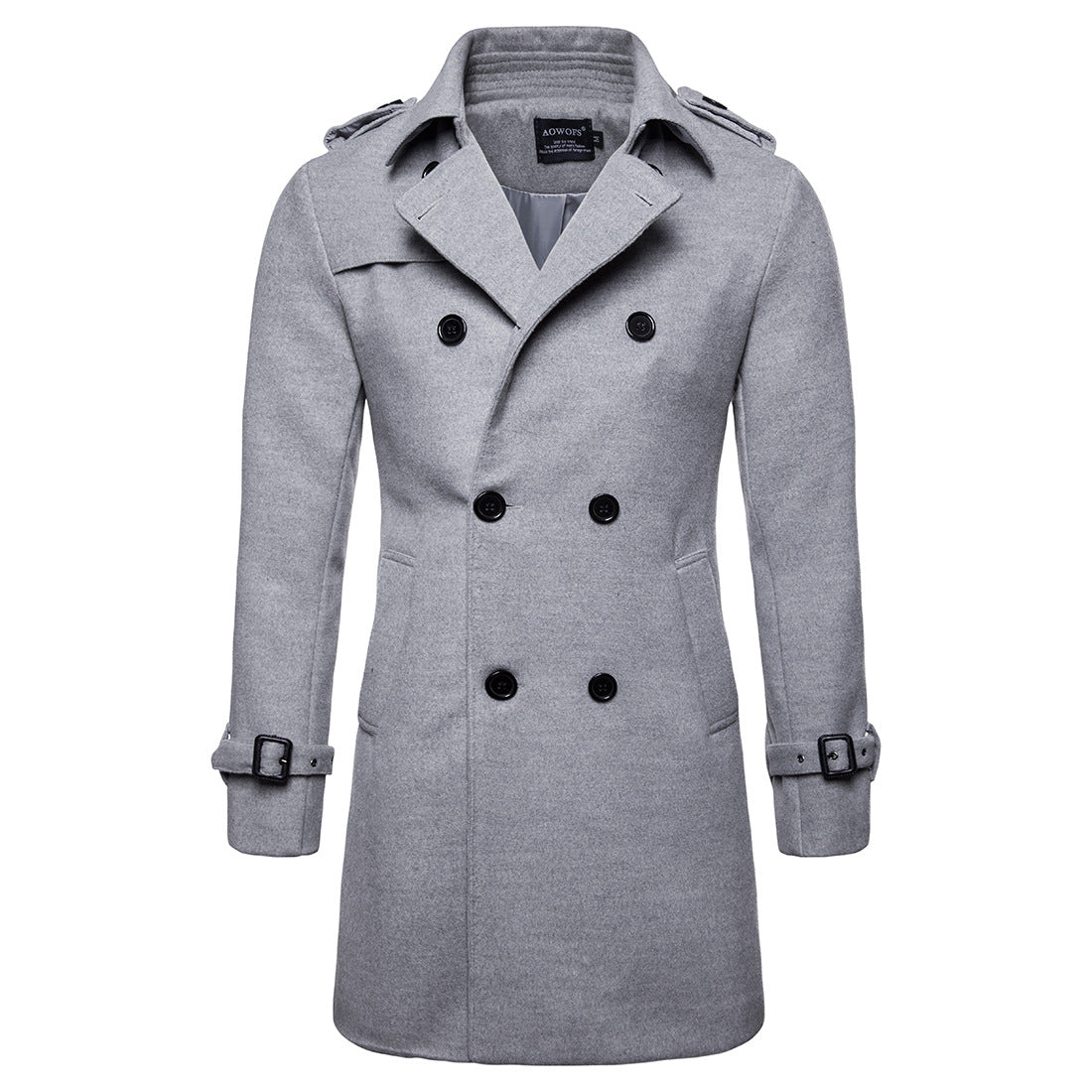 Herren Formeller Business Herbst Winter Casual Revers Zweireihiger Premium Baumwollmantel Langer Trenchcoat Jacke | 9280