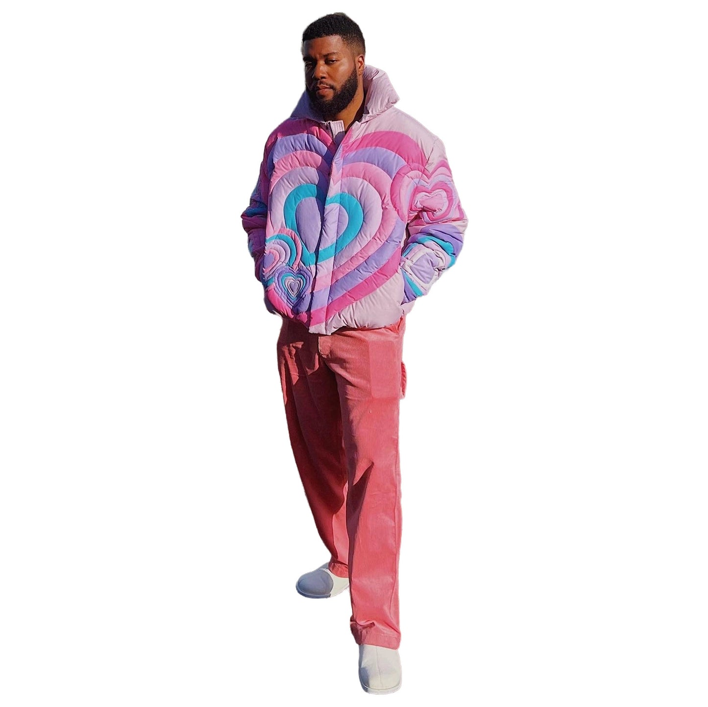 Herrenmode Rainbow Love Reißverschluss Parka Jacken Winter warme Mäntel | G0622