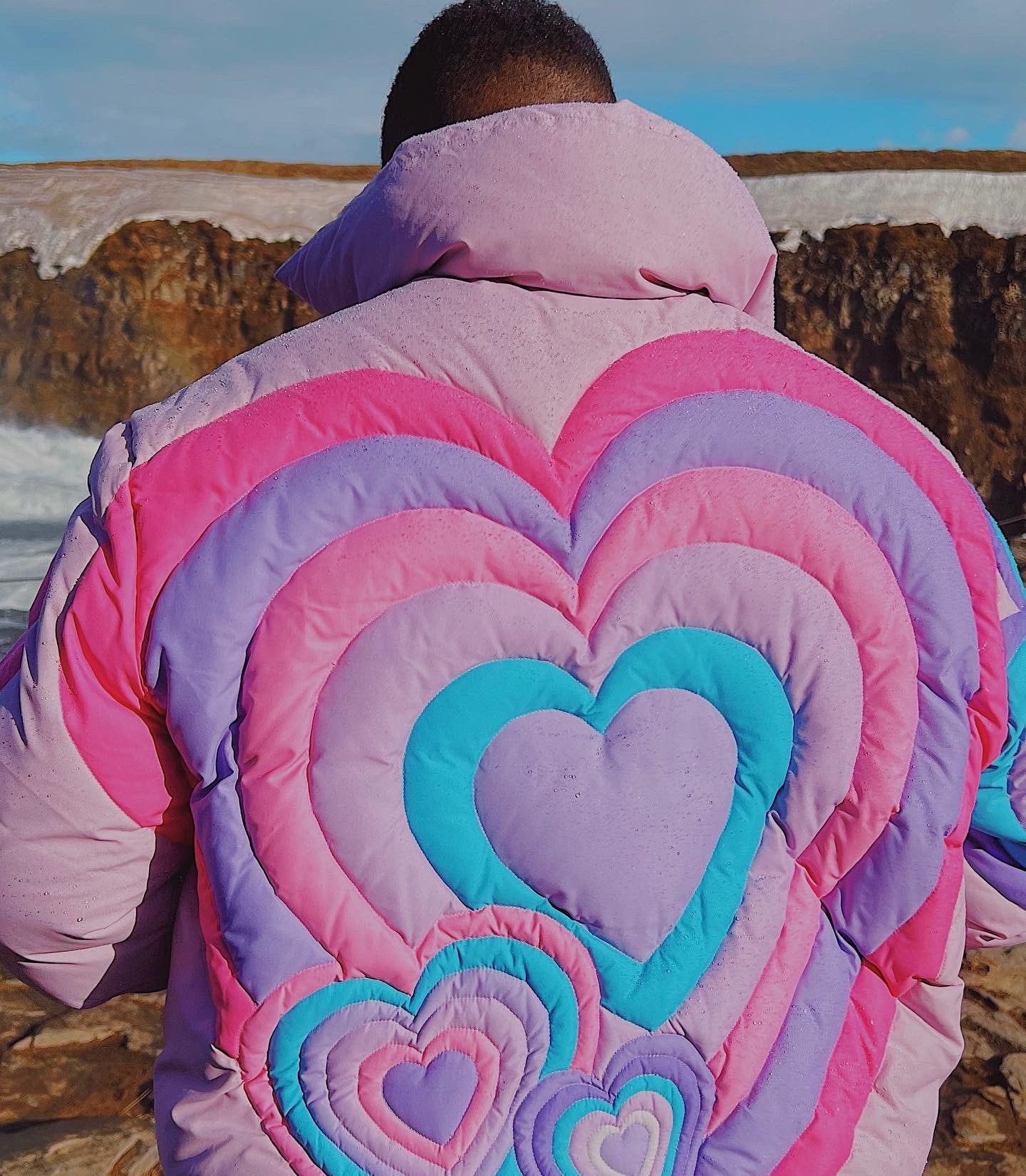 Herrenmode Rainbow Love Reißverschluss Parka Jacken Winter warme Mäntel | G0622