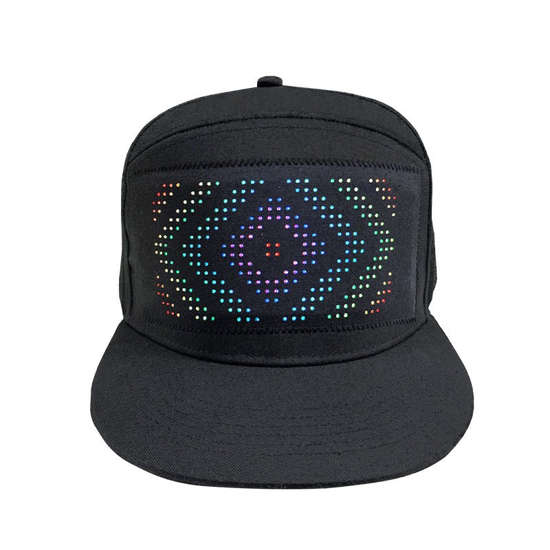 App-gesteuerte LED-Kappe Bluetooth Vollfarbdisplay Nachricht Wiederaufladbarer Hut Cooles Partykostüm | HMZ-005