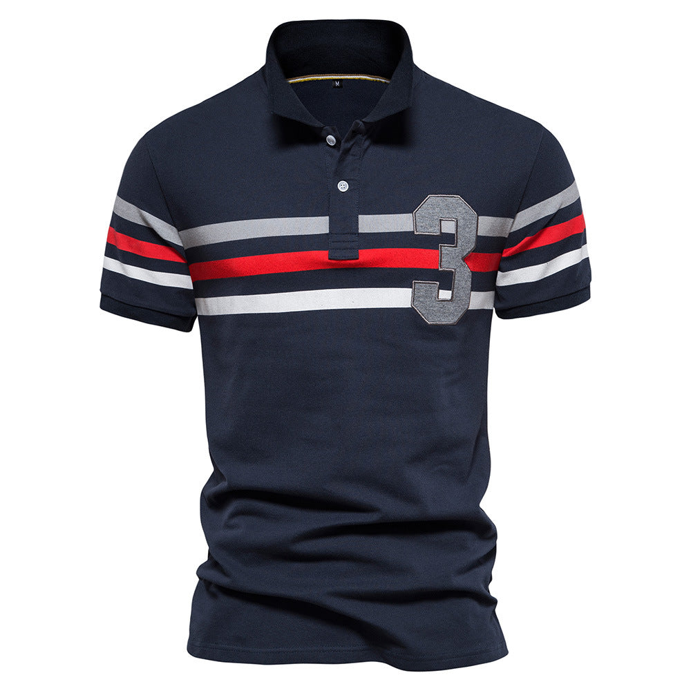 Hochwertiges Sommer-Poloshirt aus Baumwolle mit Stickerei für Herren | PS607