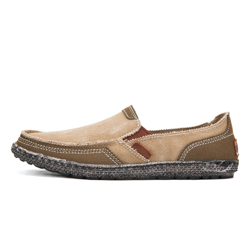 Herren Slipper aus gewaschenem Canvas | Atmungsaktiv, rutschfest, klassischer Deck-Stil | 8806