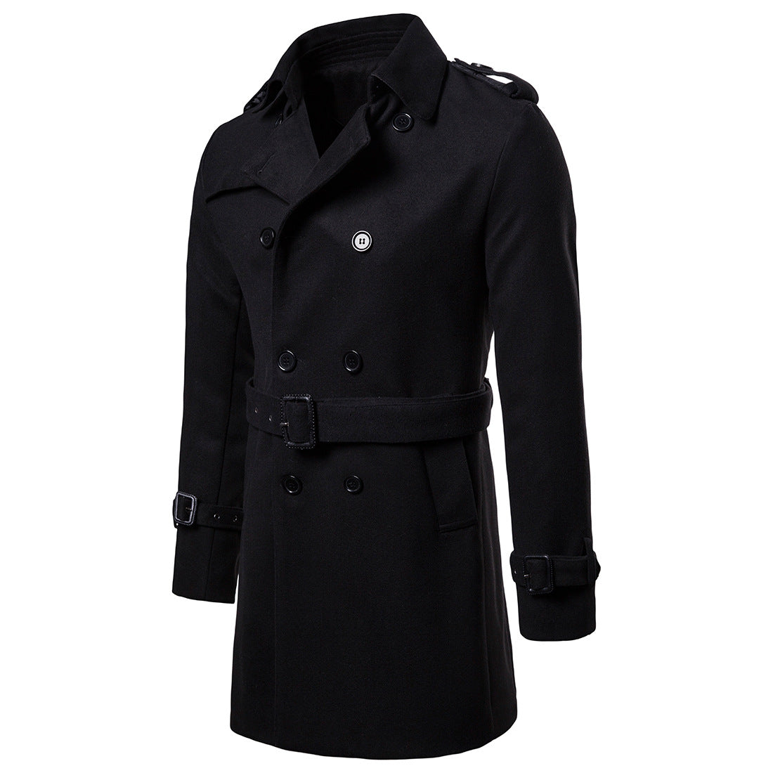 Herren Formeller Business Herbst Winter Casual Revers Zweireihiger Premium Baumwollmantel Langer Trenchcoat Jacke | 9280