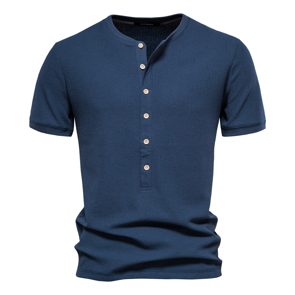 Herren-T-Shirt mit Ausschnittnähten, kurzärmelig, einfarbig, für den Sommer | TS1076