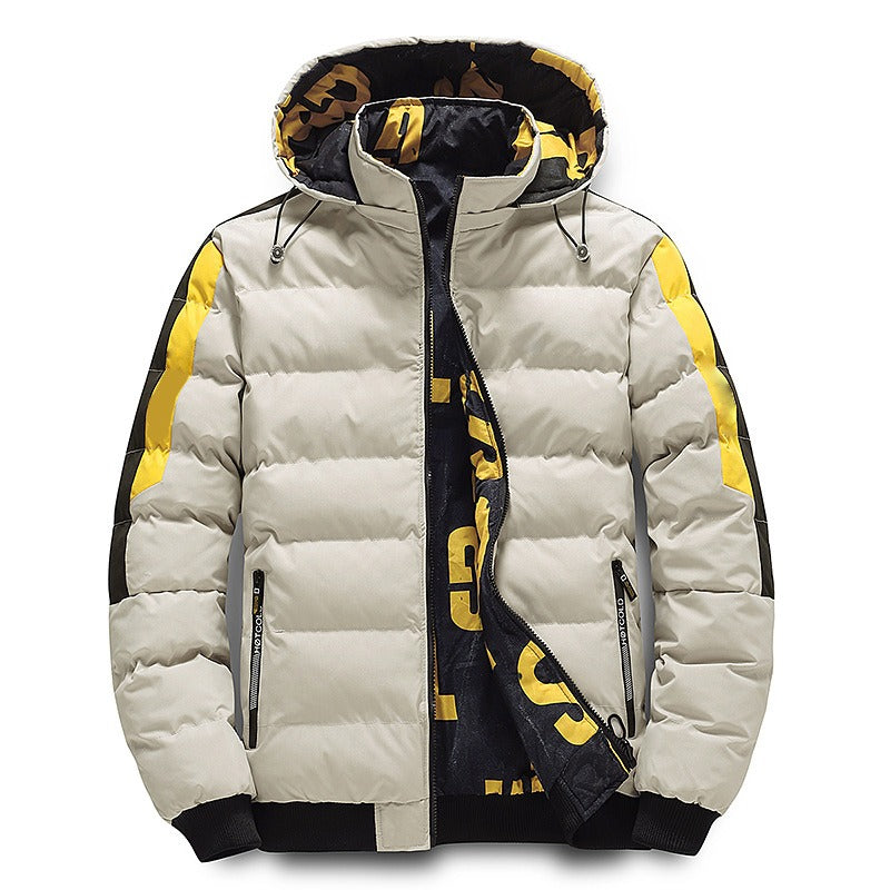 Herren Pufferjacke mit Kapuze, lässige Regular Fit Wintermantel Daunenjacke | 2021/TL
