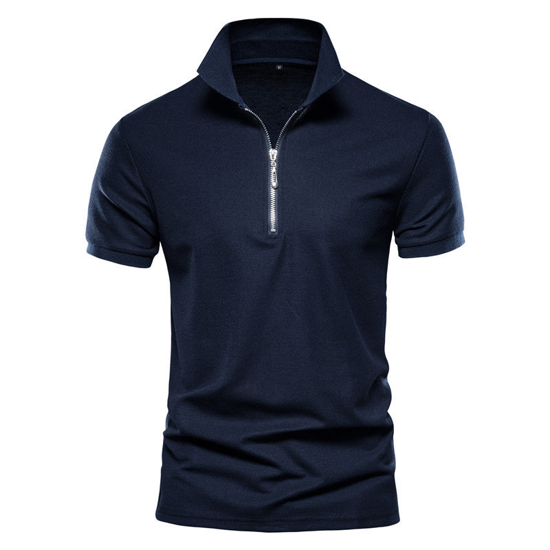 Herrenmode, lässig, einfarbig, kurzärmelig, hochwertiges, schmales Polo-T-Shirt | PL05
