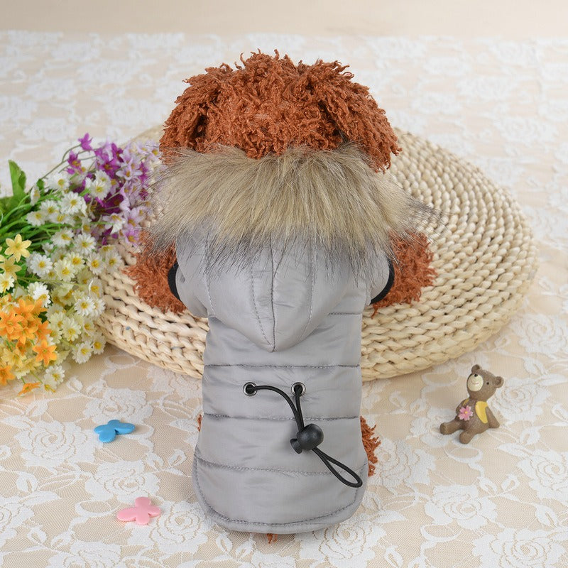 Haustierkleidung Winter Puffermantel Luxus Baumwolle Leichte warme Daunenjacke Hund Zweibein Baumwollanzug Haustierkleidung |