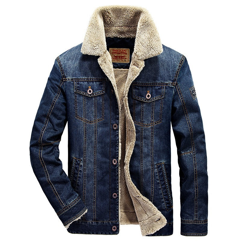 Herrenjacke im neuen Stil, lässig, Übergröße, Samt-Jeansjacke, Mantel | 66009