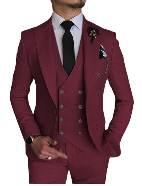 Herren 3-teiliger Anzug, maßgeschneidert, Hochzeit, Slim Fit, Business, Blazer, Jacke, Weste, Hose, Smoking | 101