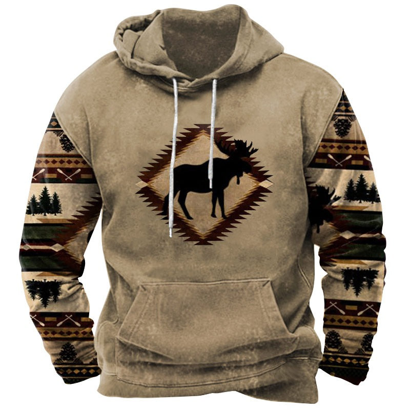 Herren Pullover Sweatshirt mit Kapuze Tier Farbblock 3D-Druck Streetwear Hoodies