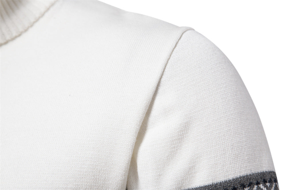 Warmer Winterpullover aus Baumwolle für Herren mit ethnischen Mustern, lässiger Pullover | M316
