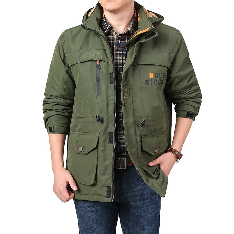 Winter Pufferjacke Plaid Baumwolle Militär Kampf Outdoor Taktischer Parka Mantel mit Kapuze | 086