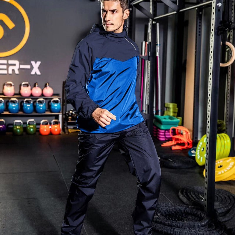 Herren Laufpullover Zweiteiliges Set Gewichtsverlust Kontrolle Körperfett Sauna Schwitzanzug | YJ9681