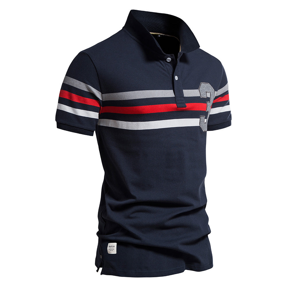 Hochwertiges Sommer-Poloshirt aus Baumwolle mit Stickerei für Herren | PS607