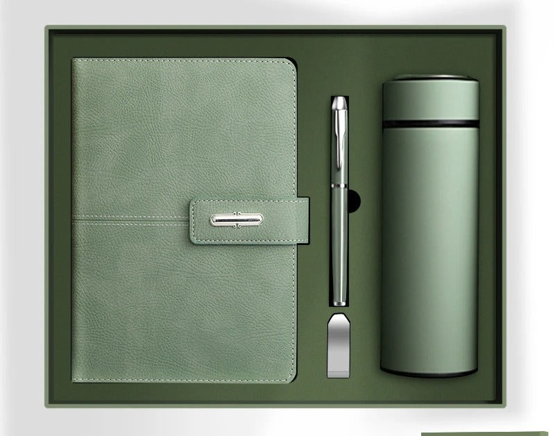 Premium A5 Notizbuch Geschenkset mit Stift USB-Stick & Thermobecher Geschenkset | 11111