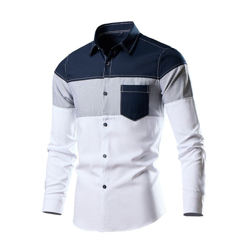 Herren Jeanshemd Langarm Slim Fit Farblich passendes Freizeithemd | CS43